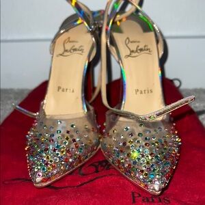 Christian Louboutin multicolor diamond heels size 9